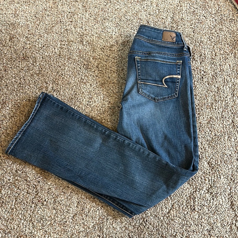 AE Stretch Low-Rise Kick Bootcut Jean
